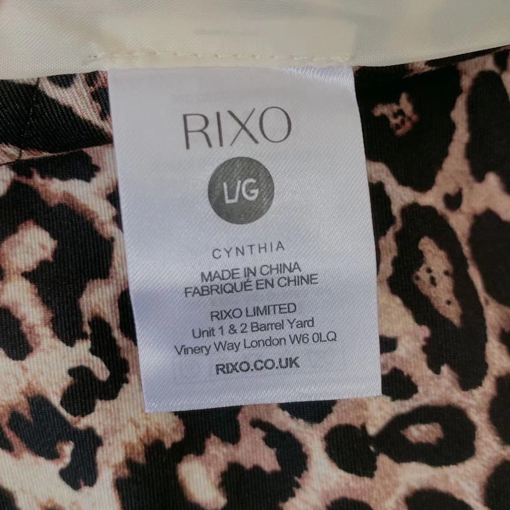 RIXO CYNTHIA LEOPARD Long Line Jacket Size L - Picture 3 of 6